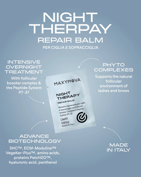 Maxymova – Night Therapy Repair Balm: Tratament pentru Sprâncene și Gene 1,5 ml