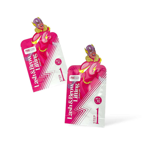 PINK FLASH – Flash Lift Step 1 | Solutie laminare gene si sprancene (5plicuri x 1,5ml)