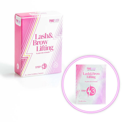 PINK FLASH – Flash on Vitamin Step 3 - Solutie laminare gene si sprancene 15 ml (10 plicuri x 1,5 ml)